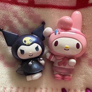 Kuromi and My Melody Figurines, set of 2, rare and hard to find